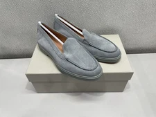 Santoni Light Blue Yaltamoc Suede Loafer Women's US 9