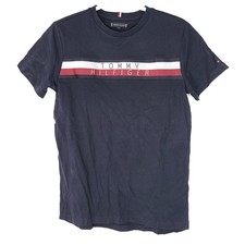 Tommy Hilfiger Youth Teen Signature Tape Short Sleeve T-Shirt Navy Blue Sz 16 Y