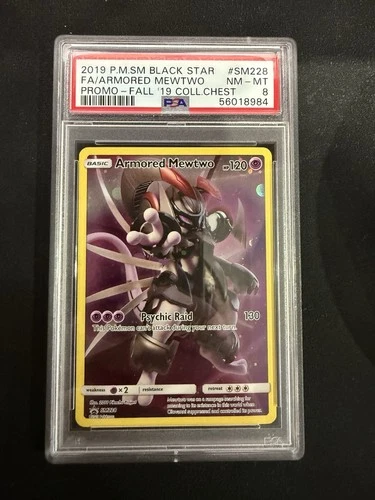 PSA 8 2019 #SM228 Armored Mewtwo Holo Black Star Promo