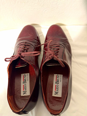 Mario Bruni Burgundy Leather Lace-Up Oxford Dress Shoes US 8 M Made in Italy