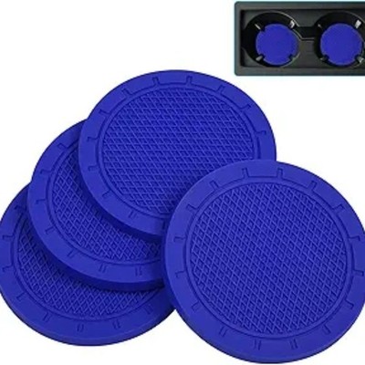 Car Coasters, 4 Pack PVC Car Cup Holder Insert Coaster - Anti Slip Universal Veh