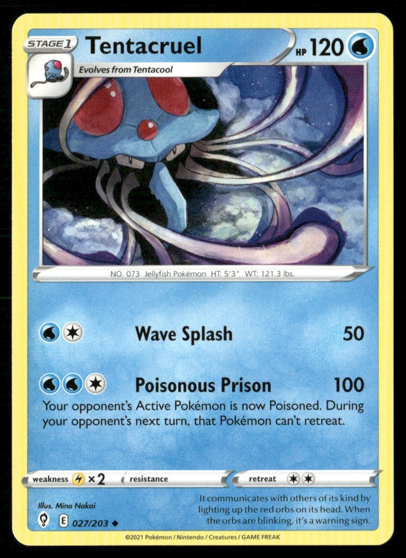 2021 Sword & Shield - Evolving Skies Tentacruel Stage 1/Uncommon #27