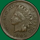 1905 Indian Head Cent Choice Extremely Fine XF+ Coin #42821