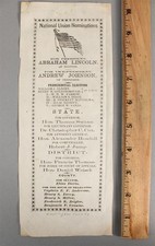 Antique 1864 Maryland Presidential & State Election Ticket, Abraham Lincoln NR