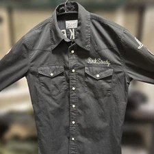 WACKO MARIA Rock Steady Long Sleeve Shirt S Black Japan-made