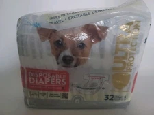 32 Paw Inspired Disposable Dog Female Diapers Ultra Protection - Small