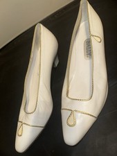 Bally Women s Vintage High Heel Shoes White Leather Size 7.5 M