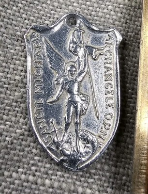 Vintage Medal Pendant St Michael The Archangel Religious Christian C90