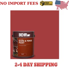 Fence Exterior Paint 1 Gallon Red Barn Livestock Safe Durable Oil Latex Adhesion