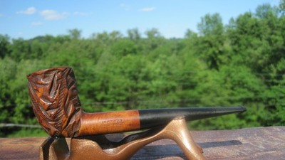 Unbranded Imported Briar Root Carved Dublin Smoking Estate Pipe 5.3/4'' L