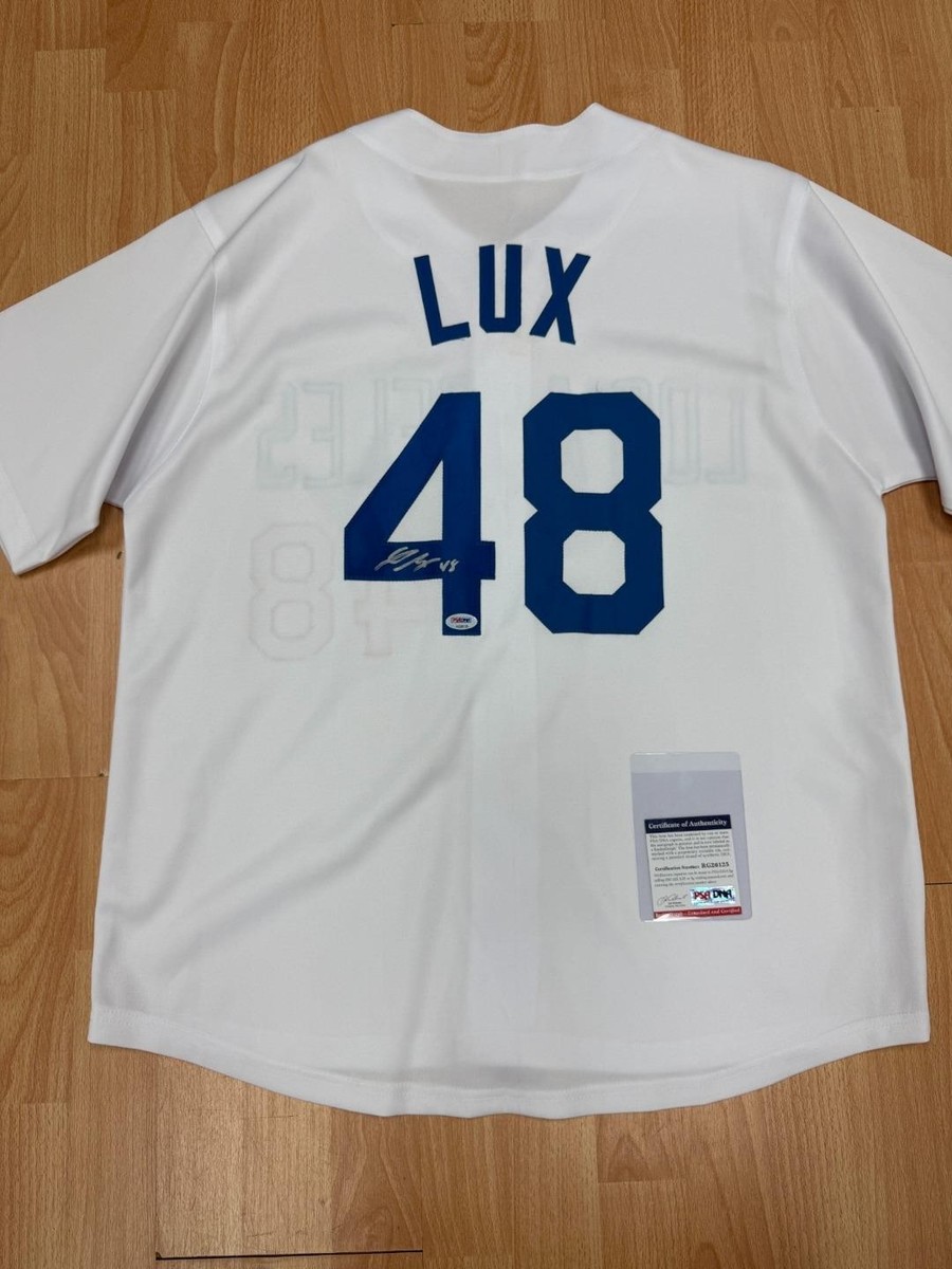 GAVIN LUX Autograph White MLB Baseball Jersey Los Angeles Dodgers