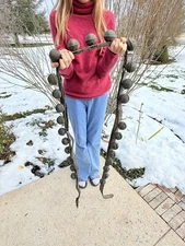 Antique Brass Sleigh Bells - Leather - Horse - 26 Bells 95" Leather