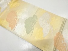 7780382: JAPANESE KIMONO / ANTIQUE FUKURO OBI / SILK / WOVEN KASAMATSU MATSUKA