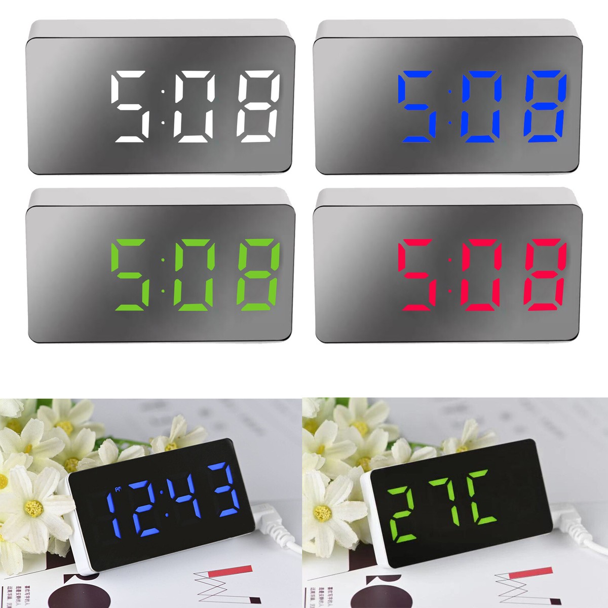  CLOCK デジタル表示　シルバー La Crosse Technology Atomic Full Calendar Brushed Silver Digital