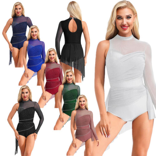 Women Dress Modern Dancewear Gymnastics Leotard Dance Costume Latin Lyrical - Picture 5 of 86