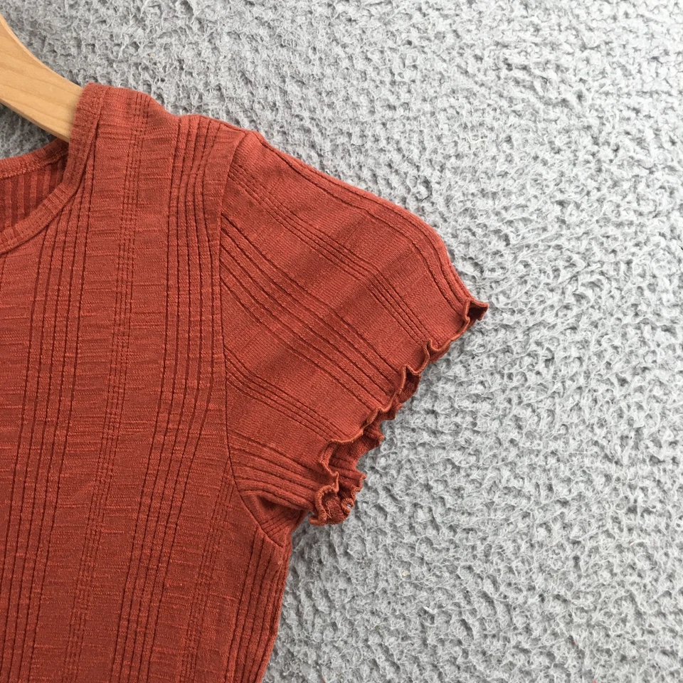 Vestido recto American Eagle para mujer XS naranja mezcla de algodón manga corta pulóver Foto 4 de 4