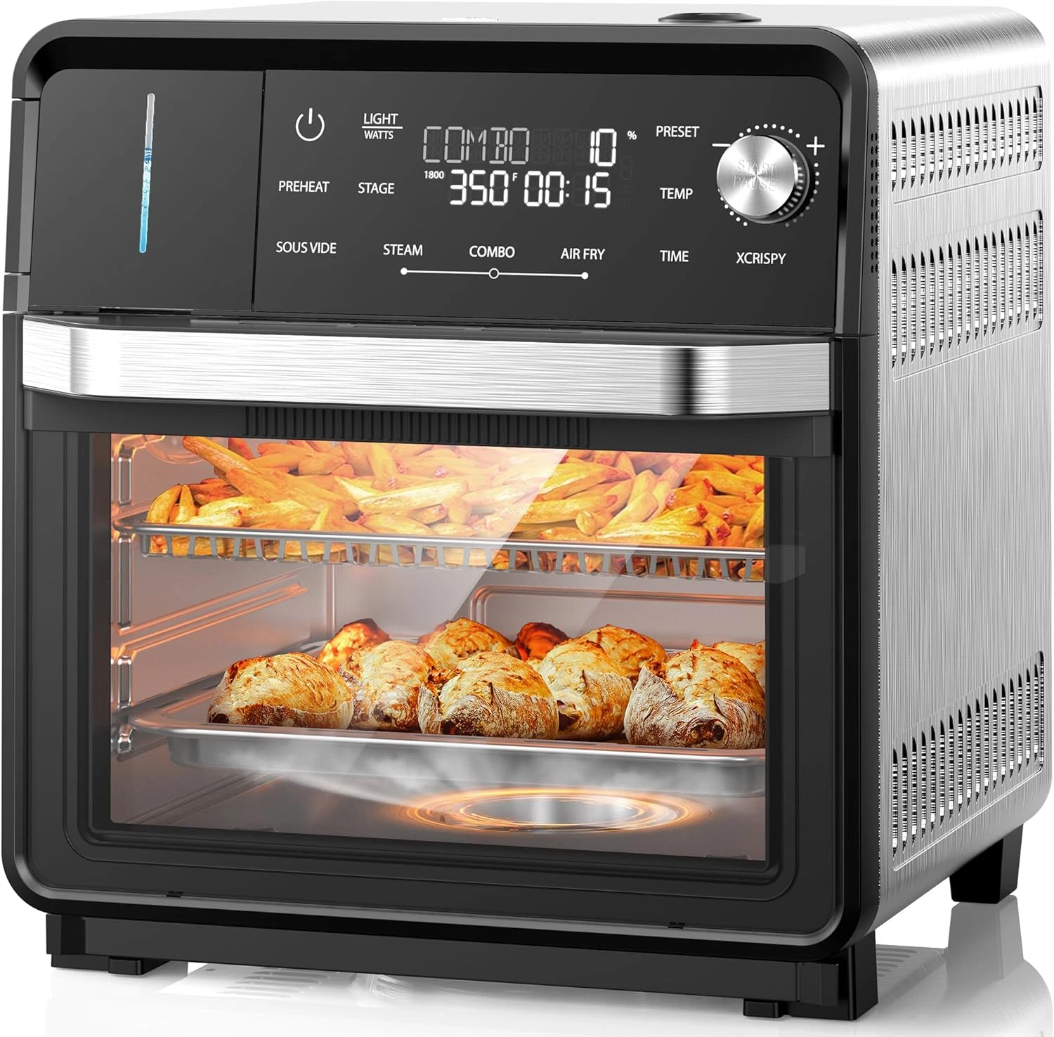 16Qt Combi Steam Oven: Air Fry, Toast, Steam & More - 120 Presets, Easy Clean