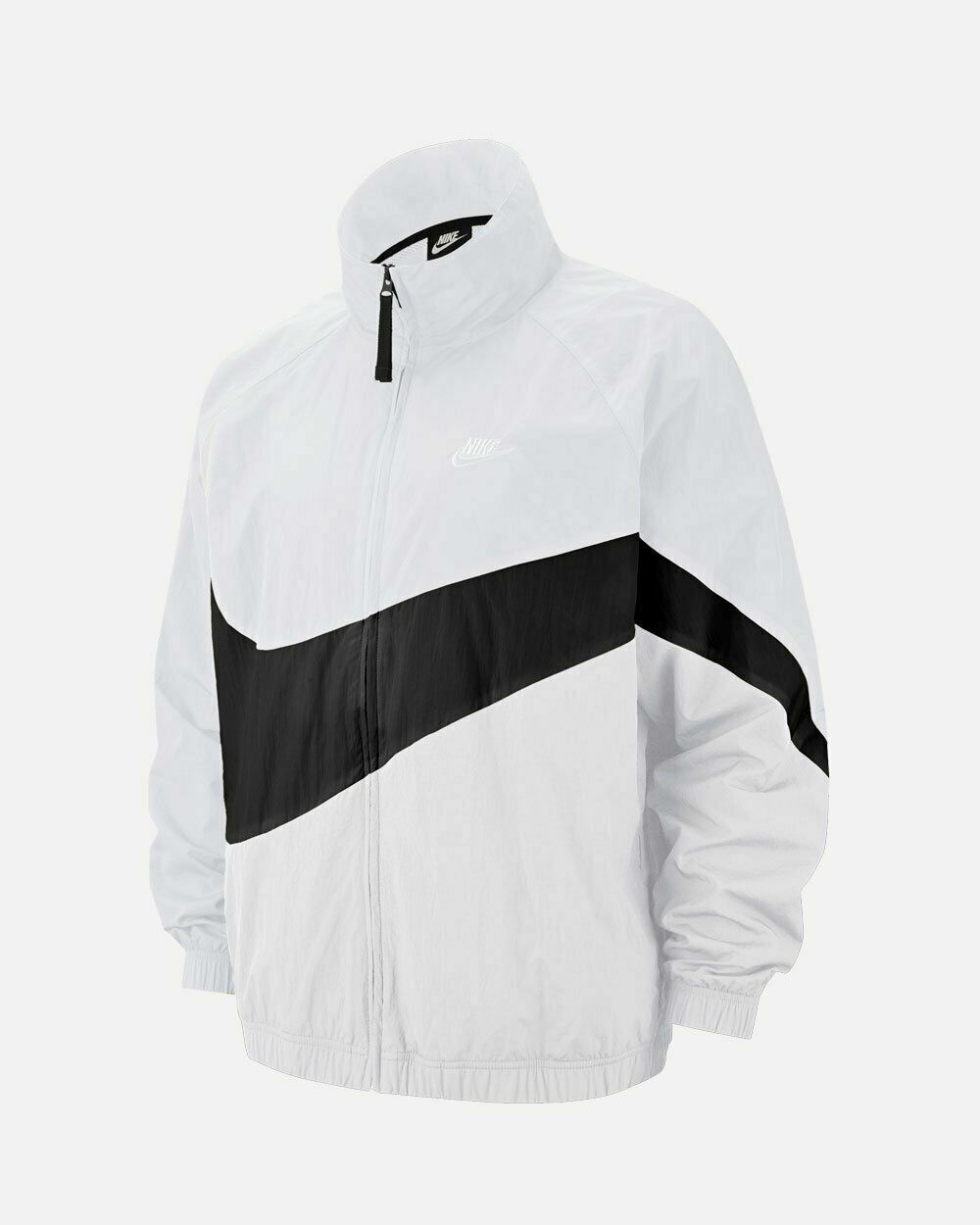 Nike Sportswear Big Swoosh Logo Woven Jacket AR3132-100 White Windbreaker  Rare