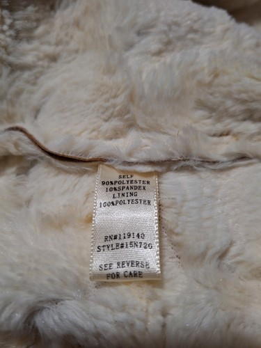 Double Zero Faux Leather Boho Open Front Vest Faux Shearing Lined Size Small - Picture 4 of 4