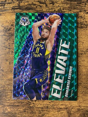 2020-21 Panini Mosaic Domantas Sabonis Elevate Green Prizm #6 Pacers
