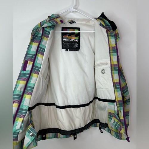 Billabong Jacket Women’s Small Snowboard Ski Winter Waterpoof Breathable Plaid - Picture 2 of 15