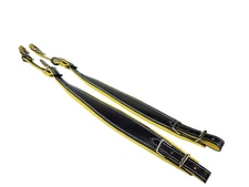 Leather Accordion Straps Black / Yellow for Kids, Junior