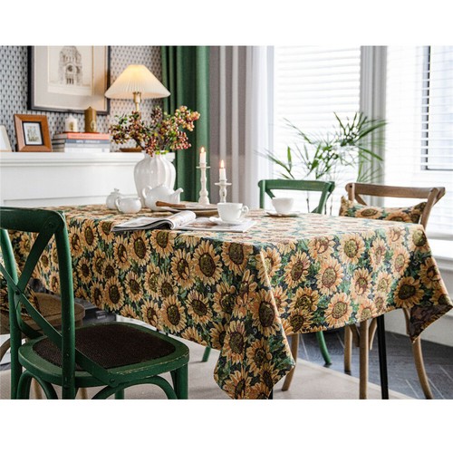 Sunflower Print Tablecloth Dining Room Kitchen Table Cloth Covers Dinner Party - Picture 4 of 20