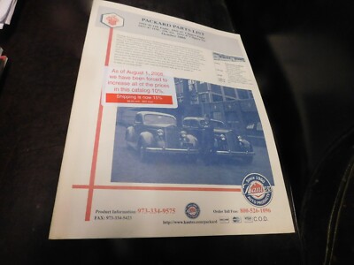 Kanter Auto Products Magazine Packard Parts List 2006 October