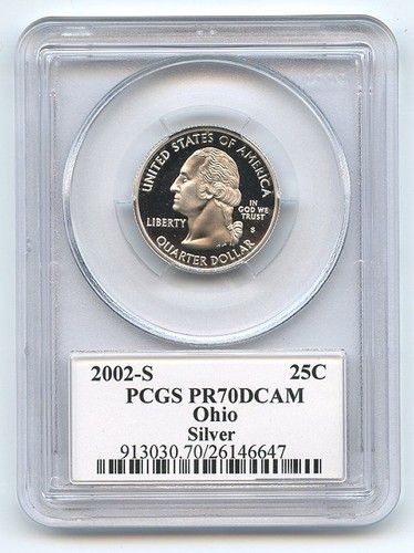2002 S 25C Silver Ohio Quarter PCGS PR70DCAM - Picture 2 of 2