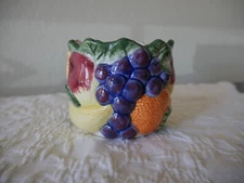 1992 Fitz and Floyd Summer Fruit Small Ceramic Bowl Cup Planter Vintage