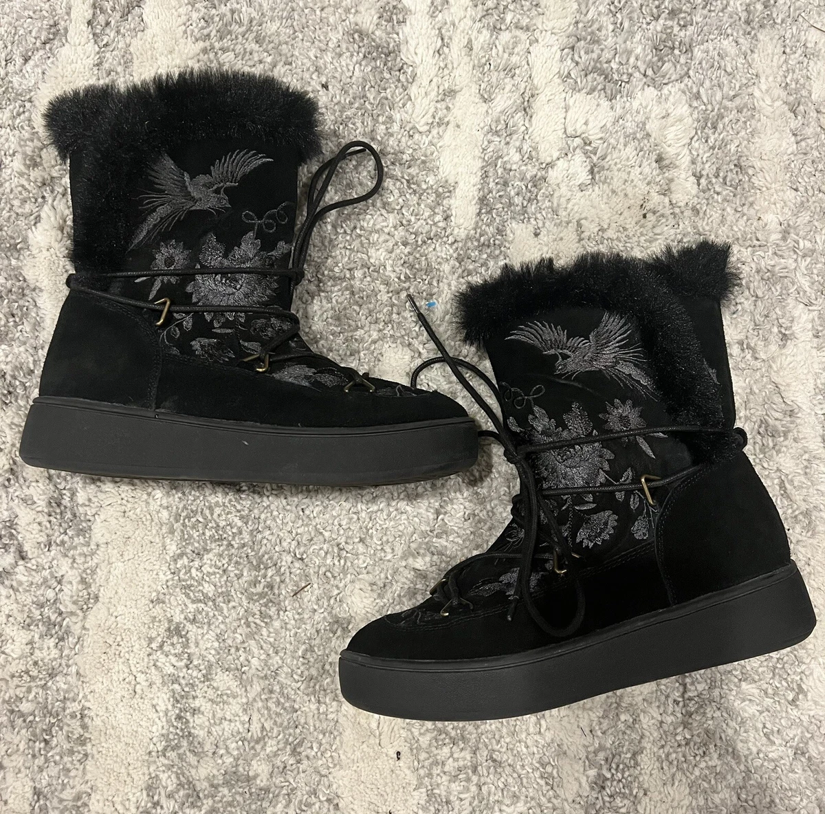 Johnny Was Workshop FREJA MOON BOOT BLACK Boots Shoes 7