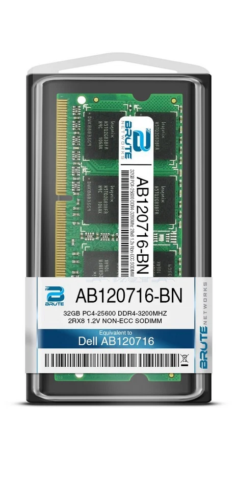 AB120716 - Dell Compatible 32GB PC4-25600 DDR4-3200Mhz 2Rx8 1.2v Non-ECC SODIMM - Image 3 of 3