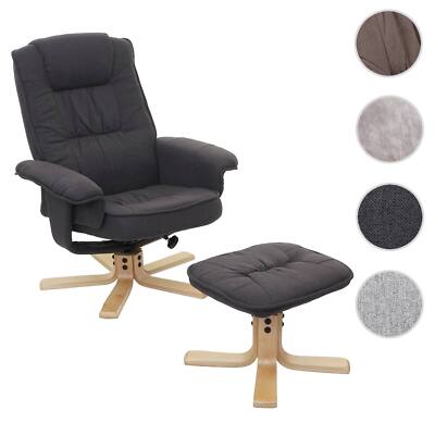 Relaxsessel M56, Fernsehsessel TV-Sessel mit Hocker, Textil