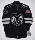 Authentic Dodge Ram Embroidered Cotton  Twill Jacket JH Design Black New