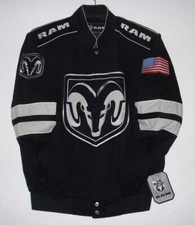  Authentic Dodge Ram Embroidered Cotton  Twill Jacket JH Design Black New