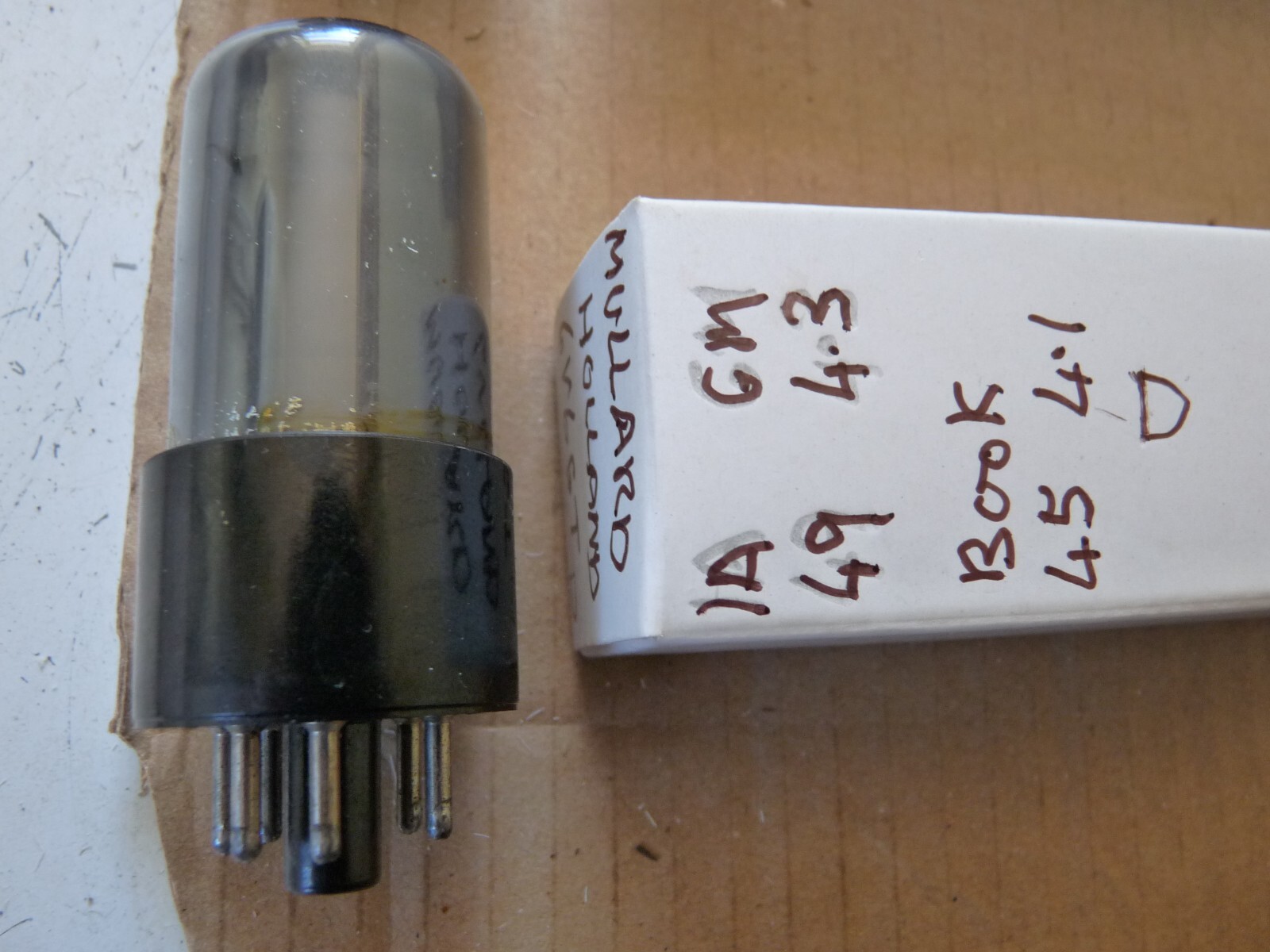6V6GT Mullard Holland  Grey Glass Black Base D  New Old Stock Valve Tube  JUN23