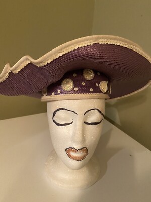 Stylish Purple & White Deborah of N Y Church/Dress Hat Deborah New York Hat - Etsy main image 3