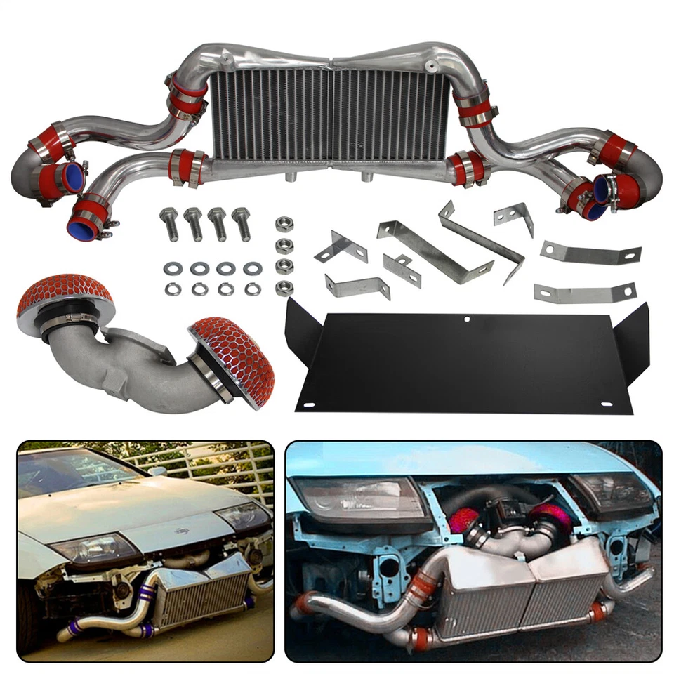 Kit Intercooler Para Nissan Twin Turbo Fairlady Z32 300ZX VG30DETT 1989-1996 Rojo Foto 2 de 4