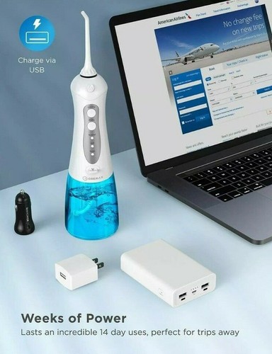 Hilo de agua inalámbrico 300 ml irrigador dental oral limpiador dental hilo dental elegir IPX7 - Imagen 7 de 8