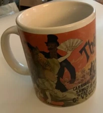 Vintage Poster Art Coffee Mug Illustrated Theatre de l'Opera Carnaval EUC