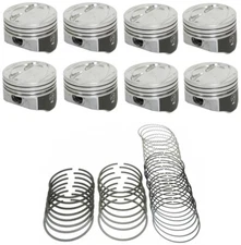 SPEED PRO Hypereutectic Dish Pistons/8+MOLY Rings+CLIPS Chevy SB 350 5.7L STD