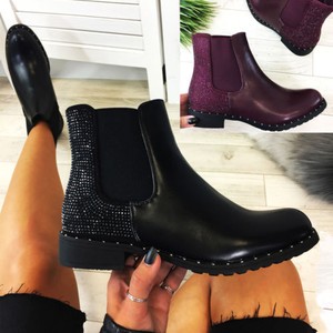ladies diamante ankle boots