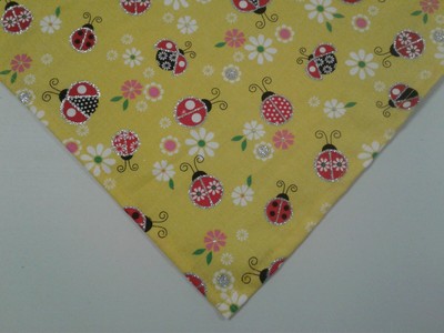 Buster Brown Dog Bandanas, Ladybugs, Daisies, Custom Made By Linda, xS