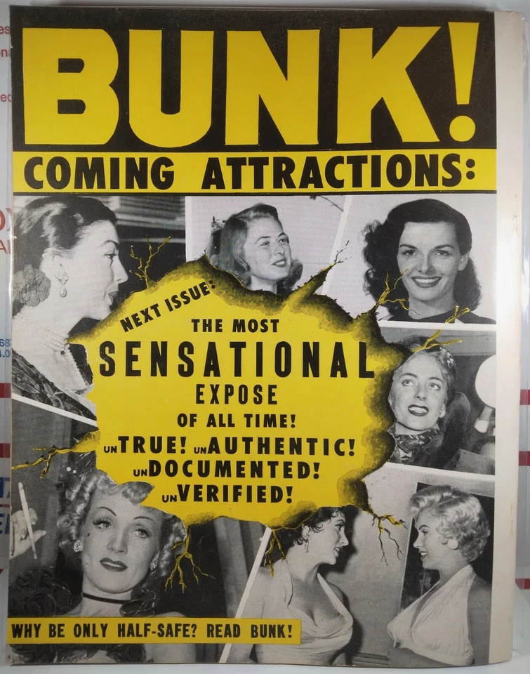 💥 BUNK MAGAZINE #1 VF ATLAS 1956 MARVEL COMICS MARILYN MONROE Marlon Brando MAD - Image 2 of 4