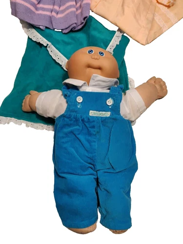 Vintage Cabbage Patch Kids Doll 1982 with Clothes Preemie Male Bald Blue Eyes