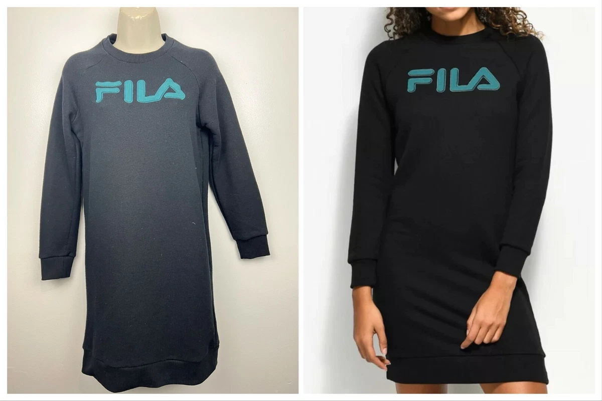 FILA Courtney Sweatshirt Sweater Dress Black Size S H eBay