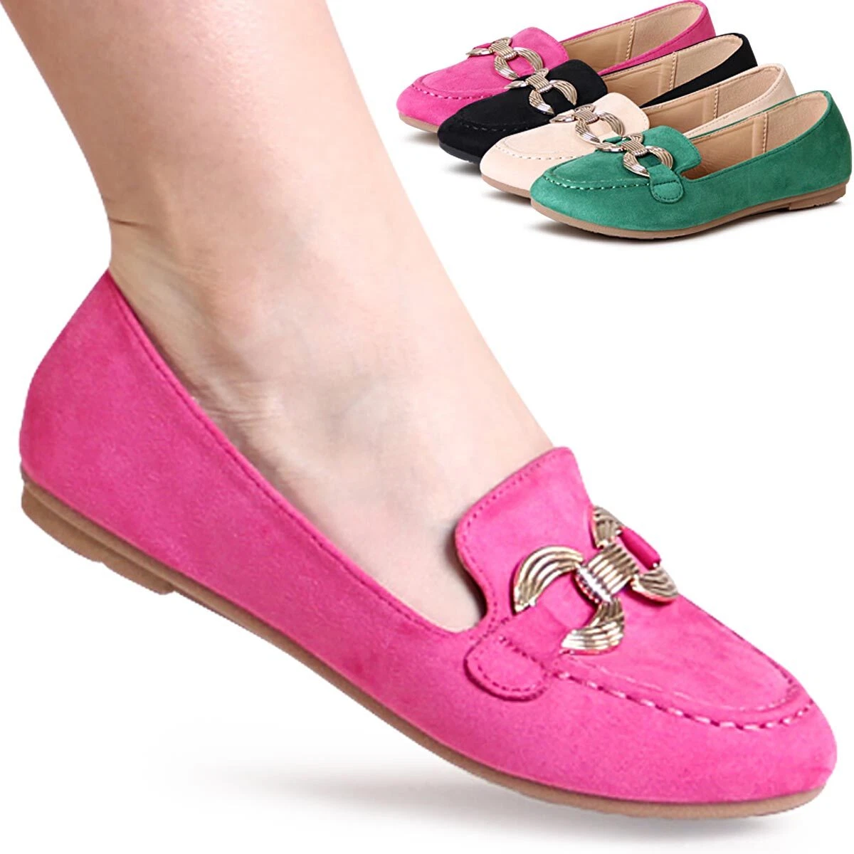 Mocassins En Cuir Souple Tremp - Taille 39 (7.5 US) - Vieux Rose - Confort Extrême - Occasion TTB