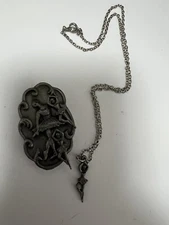 Vintage Torino Pewter Ballerina Jewelry Necklace Brooch Earrings Trinket Box Set