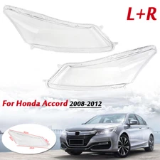 Pair Left & Right Headlight Cover Headlamp Lens Lense For 2008-2012 Honda Accord