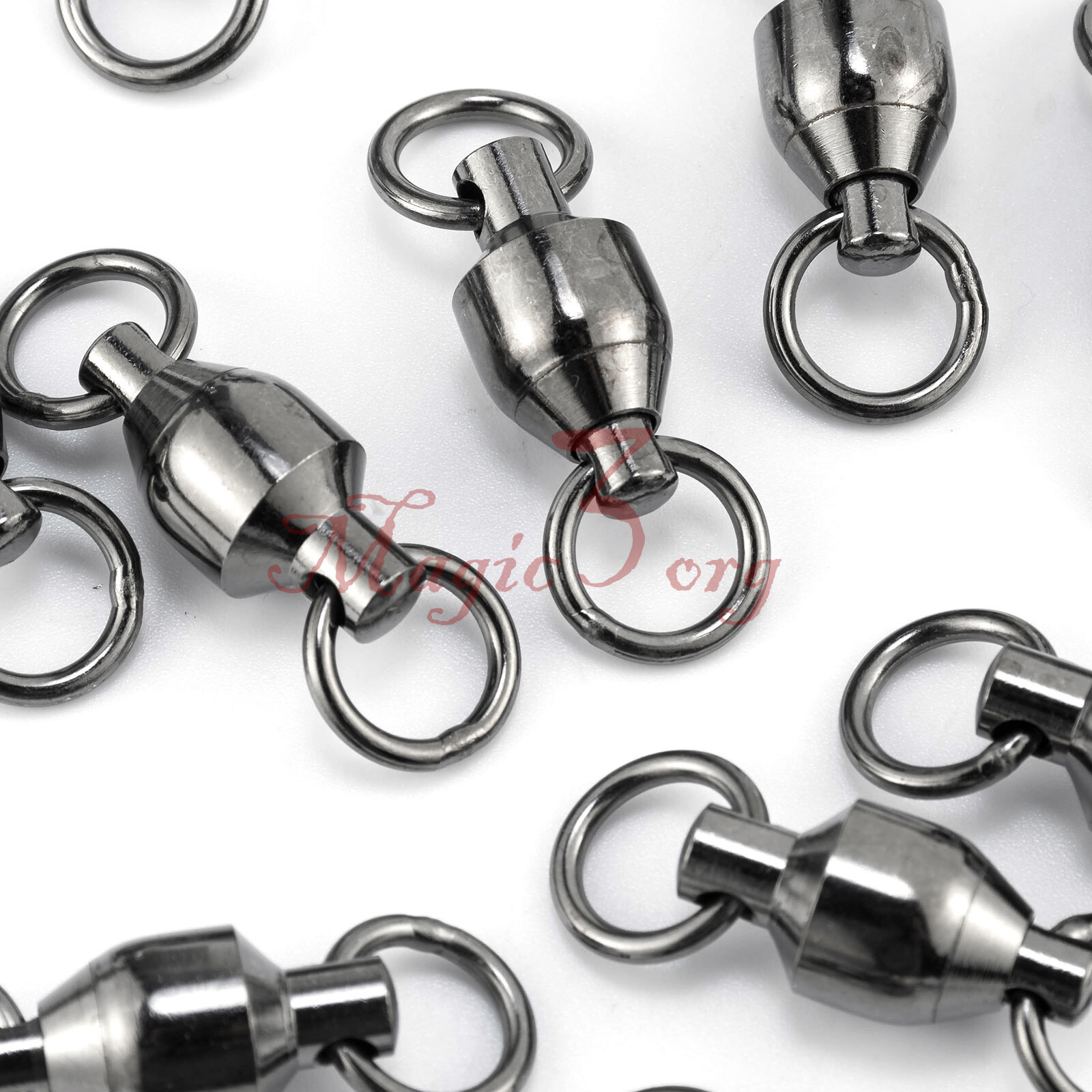 20/50pcs Ball Bearing Trolling Swivel Snaps Stainless Steel Copper Black  Nickel